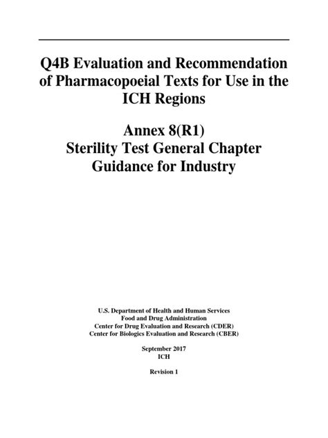 sterility test fda|Q4B Annex 8: Sterility Test General Chapter .